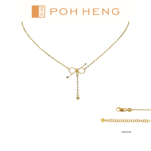 Poh Heng Jewellery 22K Freestyle Love Knot Necklace in Yellow Gold[Price By Weight]