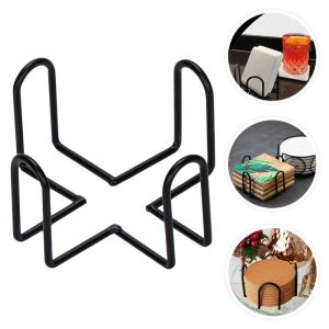 HJKL Sắt Cup Mat Giá lưu trữ Đồ dùng nhà bếp Người giữ đồ uống Người giữ tấm thảm Giá đỡ lót Tổ chức Mat Coaster Rack Giá đỡ bàn