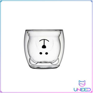 Need. Creative Cute Bear Double-layer Mug Coffee Milk Glass Lady Cute Gift Cup Christmas gift