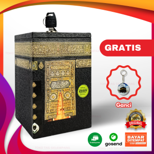 Celengan Miniatur Kabah 10 x 10 x 15 cm Ukuran Sedang | Tempat Penyimpanan Uang Bentuk Kakbah | Tabungan Baitullah Haji Umroh | Tabungan Viral Bentuk Miniatur Kabah Ukuran Sedang | Souvenir Haji Umroh Pernikahan Hadiah Ulang Tahun | Oleh Oleh Haji Umroh