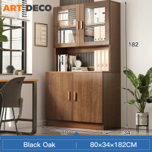 File Rack Cabinet Rak Buku Book Cabinet Bookshelf with Door Office Cabinet Wooden Book Rack Side Cabinet Living Room