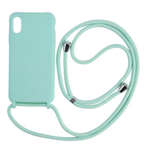 Silicone Soft Case For iPhone 16 15 14 13 11 12 Pro MAX SE 7 8 6s Plus Crossbody Necklace Cord With Rope For iPhone X S XR Cover
