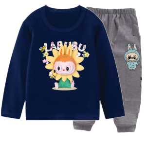 Stelan Kaos Baju Motif Gambar LABUBU #05 Boneka Viral Atasan Lengan Panjang oblong Anak Perempuan Usia 1-13 Tahun Cewek