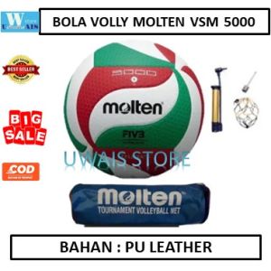 FLASH SALE !! PAKET KOMPLIT BOLA VOLLY MOLTEN VSM 5000 - BOLA VOLI MOLTEN VSM 4500 - bola voli Molten VSM 4500 Biru - bola voli Molten - bola voli Molten original asli - Bola Volly Mikasa Original Empuk