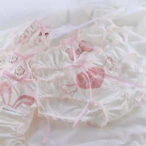 Girls Underwear 4pc/lot Panties Middle Waist Briefs Young Girl Bow Lovely Teenagers Pants Children Students Cotton Clothes2026