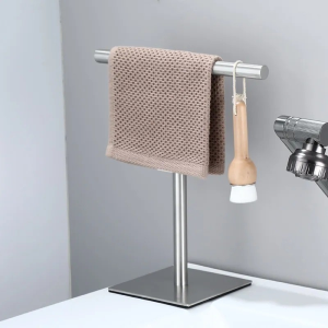Sincecu T-Shape Stainless Steel Towel Holder – Elegant SUS304 Design | No Drilling Easy Install for Kitchen & Bathroom