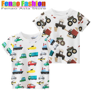 Jeep Car Boys T-shirt Reglan Kids Bus Short Sleeve Top Boy Clothing Stitch Cotton Tshirt Baby Girls Fashion