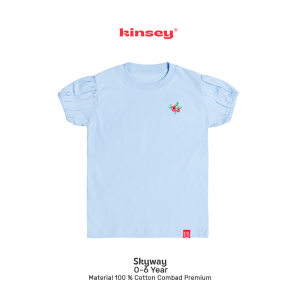 Kinsey - QUEENA Puff tee / Kaos Anak Perempuan / Lengan Balon / Simple / Basic / Kaos Anak