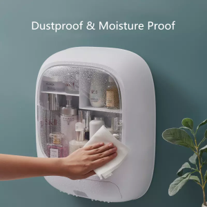 【Fans Tone】Bathroom Shelf Shampoo Cosmetic Storage Rack Wall Mounted Kitchen Plastic Organizer Holder Home Bathroom Accessories