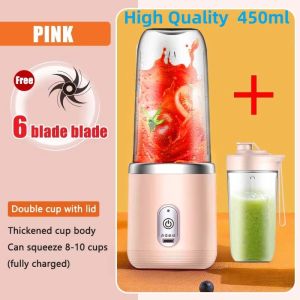 【YP】24H Shipment 400ML Portable Electric Juicer 2 Cup Home Mini Multifunctional Wireless Blender USB Rechargeable Small Juice Cup Blender