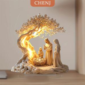 [COD] CHENJ ชุดตุ๊กตาวันประสูติของพระเยซูคริสต์สำหรับตกแต่งโต๊ะรูปปั้นสำหรับการประสูติของพระเยซูคริสต์ของตกแต่งบ้าน