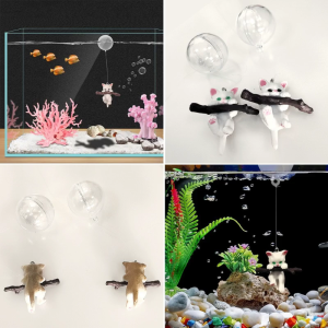 Plastic Floating Cat Figurines Landscape Crafts for Fish Tank Aquarium DIY Decor Miniature Landscape Beautifying Tools