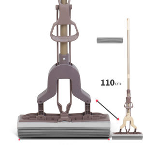 Household rubber cotton mop lazy handsfree mop folding sponge absorbent mop