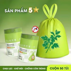 Túi Rác Có Dây Rút Khử Mùi – Combo 2 Cuộn – Túi Rác Thơm Dày Chịu Lực Chống Muỗi Gián Cho Gia Đình