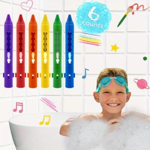 MAYIT 6pcs Set Easy-Clean Washable Bath Crayons Colorful Washable Bathtub Markers Shower Art for Early Education