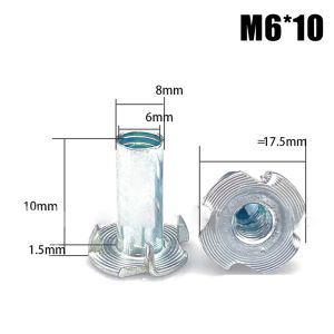 100pcs Mur Cakar M8/M6 T Nut Tee Nut Speaker Insert Tanam Furniture Knockdown Knoc Down