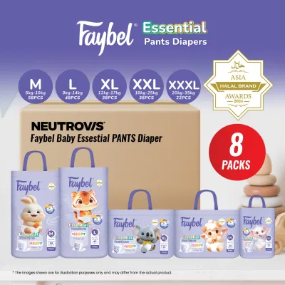 Faybel Disposable Baby PANTS Diapers - Ultra Soft Leak-Proof Breathable & Hypoallergenic - XXL 36pcs