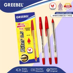 GREEBEL Pulpen Ballpen Pena | RITER 0.5 RED | Pulpen Greebel Pena Bolpen Bolpoin