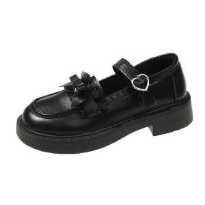 G72024 Spring and Autumn Shallow Mouth Mary Jane Leather Shoes for Women with Bowknot British Style l Single Shoes to Match with Dress 7/7