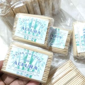 tusuk gigi import bahan bambu premium tusuk buah/tusuk rujak/pembersih gigi/dongkrak gigi / kemasan plastik isi +-250 pcs