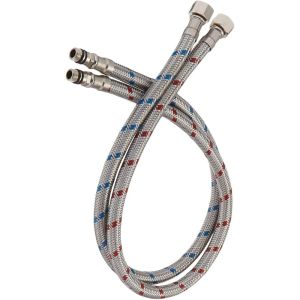 FLYING 1Pair Stainless Steel Woven Cold and Water Inlet Pipe Basin Single Head Plumbing Hoses Professional Sink Faucet Connector Bathroom