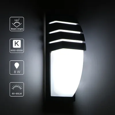 【Philippine Local Delivery】outdoor light 12W LED e27 COOL White Wall Light Wall Modern Simple Lamp Wall Mounted AC 85-265V Night Light Black/Grey Waterproof IP65 for Indoor Outdoor Home Hallway Balcony Decoration(Including LightChristmas Decor