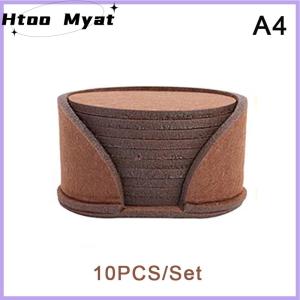 tantuoye ที่รองแก้วทรงกลม10ชิ้น เซ็ตกันความร้อนที่รองแก้วกาแฟชาเครื่องดื่มร้อนถ้วย