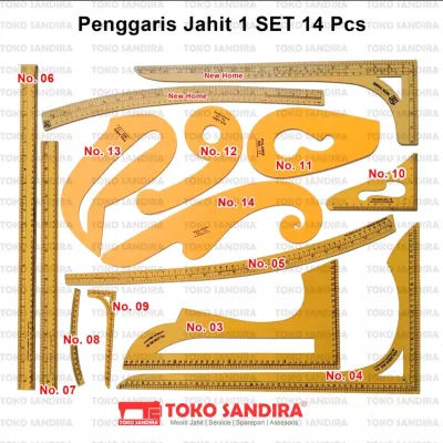 Penggaris Pola Jahit Set isi 14 dan 4 set/Penggaris komplit/penggaris 1 set/penggaris murah/alat jahit/kebutuhan menjahit/toko perlengkapan menjahit/asesoris menjahit/toko alat jahit lengkap