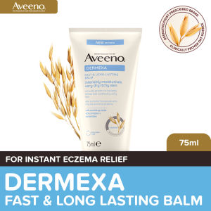 Aveeno Dermexa Fast and Long-Lasting Balm 75ml - Eczema Cream Lotion for Sensitive Skin