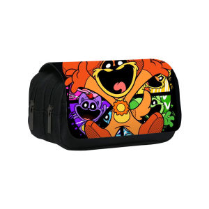 Smiling Critters pencil case Terrifying smile exaggerate animal pattern student pencil case Double layer pencil case