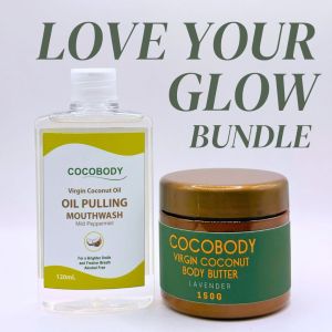 Cocobody Love Your Glow Bundle (Oil Pulling Peppermint 120ml + Body Butter Lavender)
