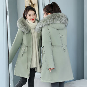 QBELY Áo Khoác Mùa Đông Mới 2022 Áo Khoác Parka Nữ Áo Khoác Dài Thời Trang Áo Parka Có Mũ Lót Len Áo Khoác Đi Tuyết Ấm Áp Cổ Lông Dáng Ôm