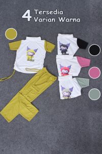 setelan anak perempuan kuromi celana cargo usia 1 tahun sampai 10 tahun