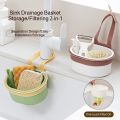Creative Multifunctional Push-Type Sink Filter Storage Hanging Basket Kitchen Rack Faucet Sponge Drain Rack轻松安装多功能按压式水槽防堵沥水挂篮. 