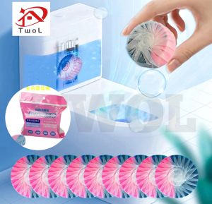 TWOL SHOP 10PCS/Pack Lasting Automatic Bleach Toilet Bowl Cleaner Stain Remover Table Flush Toilet Deodorize