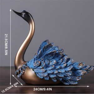 Livingmall 1PC Swan Statue Home Decor Sculpture Modern Home Decor Living Room Bedroom Cabinet Ornament Crafts Wedding Gifts for Friends Couples