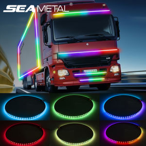 24V LED Strobe Streamer Strip Lights RGB Colorful Decorative Ambient Lamp Car DRL Light Accessories for Van Truck