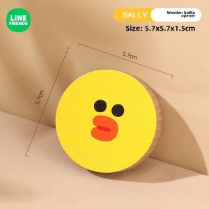 100% Authentic Line Friends Magnetic Stickers Refrigerator Magnets Beech Material Cute Home Decoration LFB302