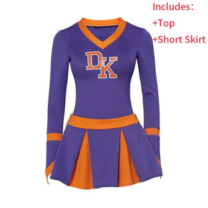 Megan Fox Jennifer’s Body Cheerleader Costume Jennifer Check Purple Cheerleading Uniform High School Girls Competition Skirt Set