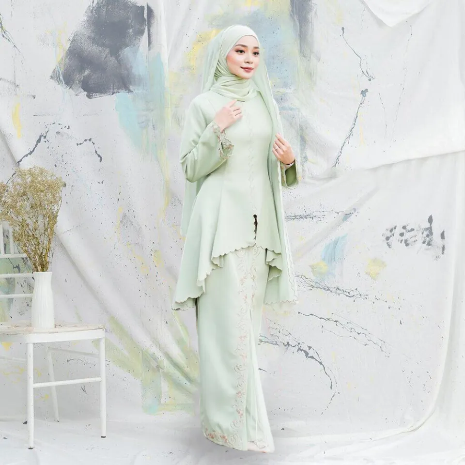 TONMOON Baju Kebaya Labuh Moden Raya 2024 Melur Labuh Cotton