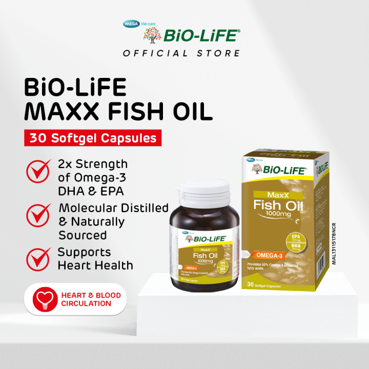 BiOLiFE Maxx Fish Oil 1000mg 30 capsules (EXPIRY DATE AUGUST 2025