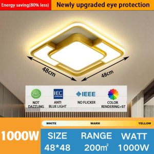LED ceiling light with remote control Tricolor Modern Chandelier dimming ceiling lamp Nordic modern corridor light Aisle Light ceiling light bedroom living center light brightCeiling Light dining light room light 96W 30 year warranty