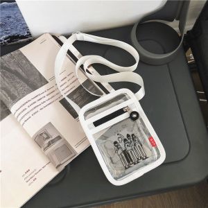 潮牌斜挎包男pvc果冻透明包包男生潮流韩版学生单肩迷你小挎包23.5.29Lelaki beg pvc jeli lelaki bergaya budak lelaki bahu mini bahu 23.5.29