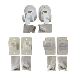 Set of 2 Plastic Curtain Rod Holders No Drilling Required Simple Design Adjustable Wndow Rod Brackets for Home Decors