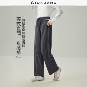 Giordano Beau Monde Women Side pleated elastic waist sweatpants Free Shipping 13416628