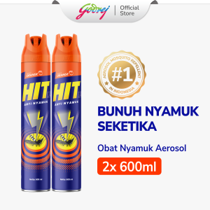 [Paket isi 2] HIT Aerosol Orange 600ml - Bunuh Nyamuk Penyebab Demam Berdarah (DBD) Dengue