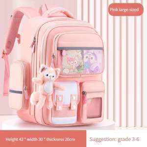 Primary School High Capacity Multi Pocket Schoolbag for Children in Grades 1-3 to 6 Waterproof Backpack for Backbone Protection and Load Reduction Backpack