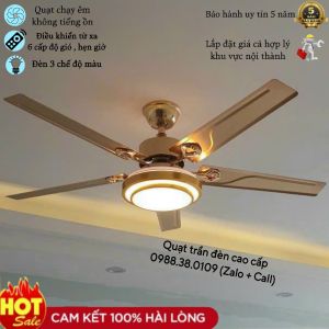 (Có Chốt An Toàn - Động Cơ Lõi Đồng)Quạt Trần Đèn Quạt Trần 5 Cánh KP508  6 Cấp Độ Gió  Điều Khiển Từ Xa  Hẹn Giờ