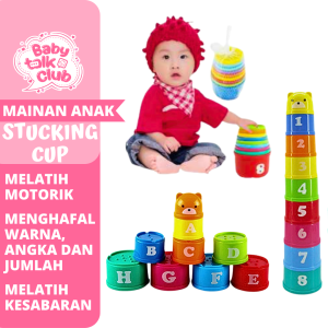 Stacking Cups Susun Balok Mainan Edukatif Anak Tumpuk Balok
