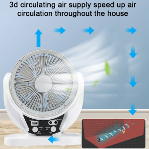 Solar Circulating Fan Multifunctional High Wind Power Rechargeable Air Circulating Fan Light